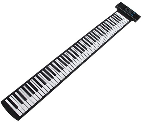 Zunate Tastiera per Pianoforte Avvolgibile a 88 Tasti, Pianoforte Elettronico Ricaricabile a Mano con 128 Toni Ritmici, Funzione MIDI, Pianoforte Pieghevole con Display LED per Bambini