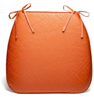 Viusneun Stuhlkissen, Gemütliches Rutschfestes Sitzpolster Sitzkissen mit Bindeband Waschbar Sitzauflage Memory Foam Stuhlkissen für Outdoor und Indoor Stühle (Orange,36 x 38 x 4 cm)