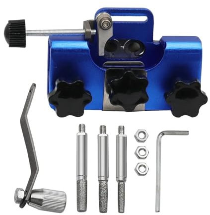Chainsaw Sharpener with 3 Grinder Stones Chainsaw Chain Sharpening Jig Chain Saw Sharpen Tool for Most Chain Saws Electric Saws (Color : Blue)