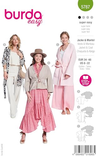 burda easy Schnittmuster Damen Kimono-Jacke & Mantel Gr. 34-48
