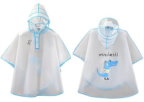 Regenponcho Kinder Fahrrad Mädchen Jungen Regenfest Regenschutz Wiederverwendbar Regenjacke Cartoon Wasserdicht Atmungsaktiv Regenmantel Fahrradponcho Mit Rucksackabdeckung Unisex 4-7 Jahre