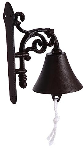 KONTONTY Glocke Zum Aufhängen Aus Gusseisen Schüttelnde Wandklingel Retro-stil Wandglocke Für Hof Und Garten Klaren Erzeugend