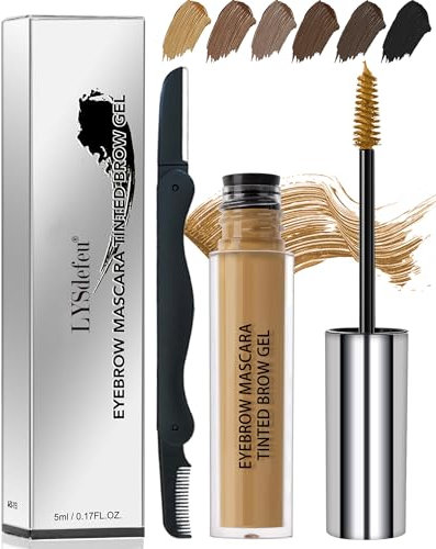 Augenbrauen Gel-Blond Wimperntusche Wasserfest Wischfest, Augenbrauengel Schweißfest, Eyebrow Mascara Gel für Getönte Vollere Augenbrauen und Wimpernfarbe, Lang Anhaltendes Natürlich Augen Make Up-01