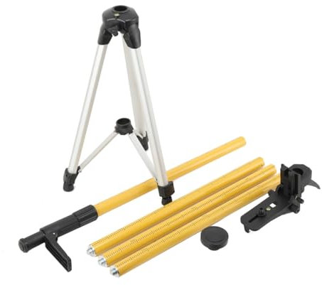 TABODD Barre télescopique laser de 3 m, avec trépied, support réglable avec filetage extérieur 1/4-20 et adaptateur fileté 5/8-11 pour laser en croix et laser rotatif