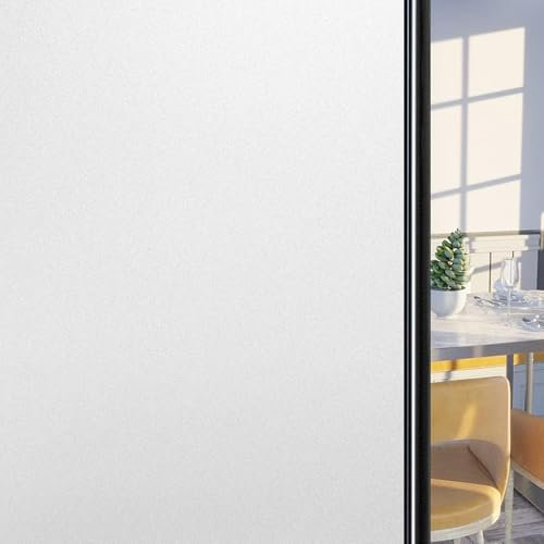 Fensterfolie Sonnenschutz 80 x 800 cm Wärmeisolierung Reflektierende Anti UV Fensterfolie Sichtschutzfolie Beidseitig Blickdicht Folie für Büro Und Haus, weiß matt