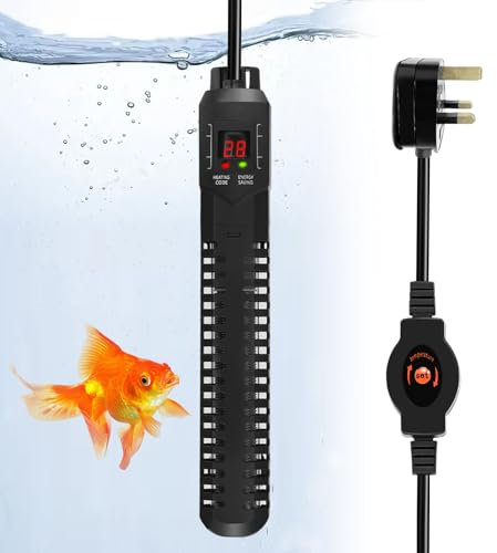 Neulriscn Aquarium Heater, 500W Fish Tank Heater with External Temperature Controller, Submersible Fish Tank Heaters with LED Digital Display, Overheat Protection & Auto-Off, for Fishtank up to 250L