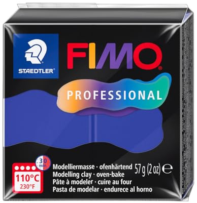 STAEDTLER 8040-3 ST, modelleringsmassa Fimo Prof 57 g kungsblå, standard | Ugnhärdande, hög formstabilitet, okrossbar – filigrant arbete, proffs – artikelnr. 8040-3