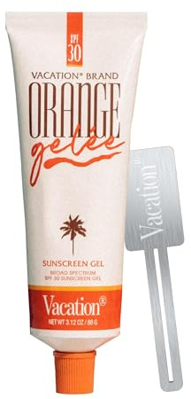 Vacation Orange Gelée SPF 30 Gel & Tube Key Bundle, Hydrating Balm-to-Oil Sunscreen, Mineral-Oil Free, Water-Resistant, Travel Size, 3.12 Oz.