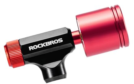 ROCKBROS CO2 Fahrradpumpe Minipumpe für Presta & Schrader Ventile Kartuschenpumpe Schnelles Aufpumpen Von Fahrradreifen für Fahrrad, Rennrad MTB Keine Kartusche