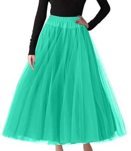 Cokbyavla Ballet Dance Parties Fancy Dress,Skirt Sequin Ballet Shoes for Women Girls Dance Outfits 1950S Outfits for Women Under Dress Skirt Grey Tulle Skirt for Women(31Green,L)