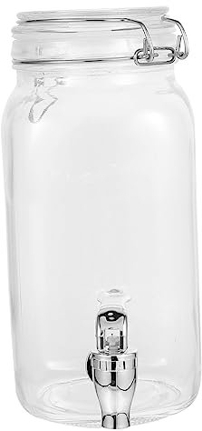 OFFSCH Dispensador De Bebidas Con Grifo De Vidrio 2l, Tanque De Jugo Transparente Con Grifo Abs, Envase Hermético Para Uso Doméstico, Almacenamiento Práctico Para Cocina y Barra