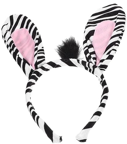 Garneck Zebra Ohren Haarreif Für – Plüsch Haarband Mit Süßen Zebra Ohren - Ideal Für Kostümpartys - Karneval Halloween Und Kreative Spiele Perfektes Tierkostüm Zubehör