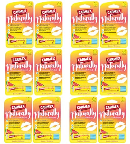Carmex Naturally Wassermelone feuchtigkeitsspendender Lippenbalsam 12 Einheiten