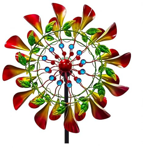 83in Cazador De Viento Spinners Al Aire Libre para Patio Y JardíN Bola De Cristal con EnergíA Solar con CinéTica Hilanderos Al Aire Libre