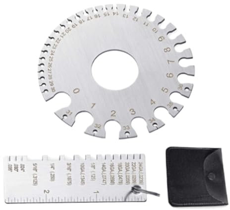 Wire Gauge Measuring Tool - Metal Gauge Thickness Tool | Round Wire Measuring | Engraved Steel Sheet Metal Thickness | High Strength Portable Ruler For Fabrication Metalworking Automotive