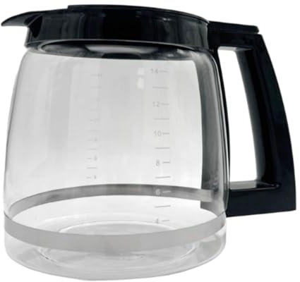 F Fityle Jarra de Repuesto para cafetera de 14 Tazas, Jarra de Vidrio Resistente al para cafetera de Goteo automática Dcc-3200 Dcc-2200