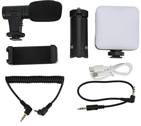 Kits de torneado de vlog profesionales para Smartphone Mtlavishness con luz de relleno ajustable, luz suave y agradable para los ojos con tornillo de 1 4 pulgadas para
