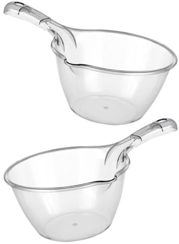 GLEAVI Plastic Water Ladles and Gardening Watering 2pcs with Ergonomic Handle Shape for Scooping Water Multipurpose for Cooking and Tea House Use Bathroom and Kitchen
