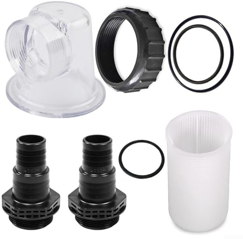 Vilgftyiet Conjunto de bomba de filtro de piscina con cubierta de prefiltro, filtro de succión, juntas tóricas, piezas de conexión para bomba de circulación SPS25 SPS50 SPS75 SPS100
