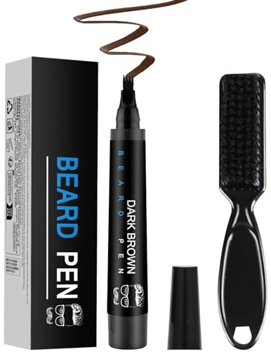 Pluma estilográfica para barba – Lápiz de color para barba impermeable con efecto prolongado | Pluma de larga duración para barba Aplicación diaria Bigote Cejas