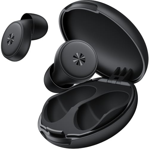 BIGOOD 45dB Ear Plugs for Sleeping 0.1oz Ultra-Comfy Noise Cancelling Ear Plugs for Concerts, Deep Focus, Travel, Noise Reduction Ear Plug with 8 Ear Tips Reusable Earplugs with Carry Case Black