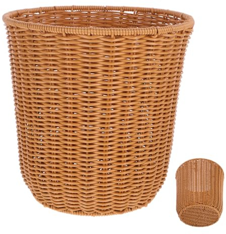 Corbeille à Papier en rotin tressé, Panier de Rangement tissé Osier et, Organiseur for Articles Divers, Poubelle for la Maison, Le Bureau Cuisine