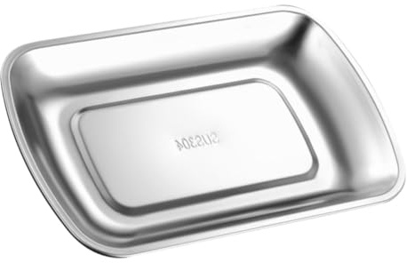 iplusmile Vassoio Rettangolare in Acciaio Resistente per Dolci Frutta e Bbq Multiuso per Casa Ristorante e Bar Facile da Pulire e Conservare