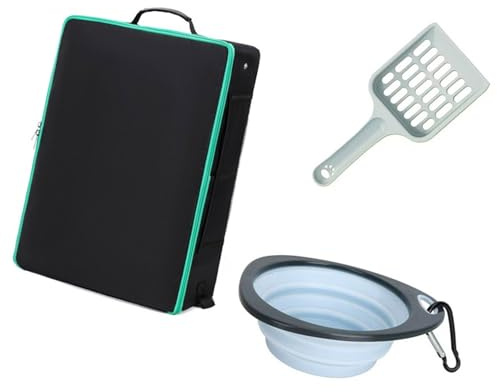 MURYE Caja de arena portátil hermética para gatos de plegado rápido para viajes, camping, uso doméstico, fácil de lavar, caja de arena cubierta desmontable