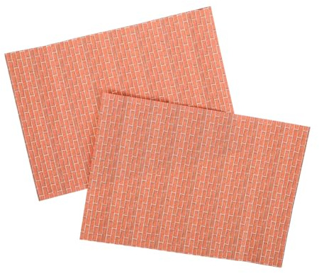 WEKAMOS 12 2 Láminas A4 Diseño Ladrillo Rojo Mini Papel Pintado Autoadhesivo para Decoración de Paredes en Mini Casas Accesorios para Muñecas