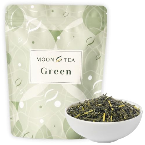 MoonTea | Thé Vert Sencha Shizu Machiko - 50 g | Thé Japonais en Feuilles | Cultivar Shizu Machiko - Parfum de Fleur de Cerisier - Notes Douces et Crémeuses - Emballage Thermoscellé
