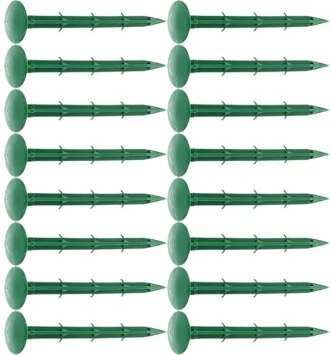 HOMSFOU Clavos de Plástico para Suelo 150 Piezas, Estacas Verdes de 11 Cm para Jardín, Fijación de Césped Artificial, Barrera Anti-maleza para Exteriores y Paisajismo
