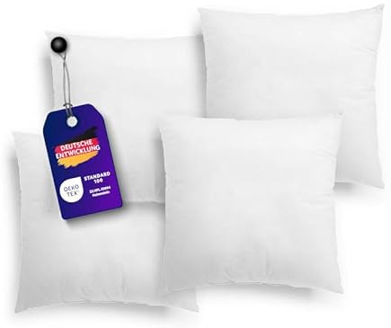 Traumnacht Sofakissen, Kopfkissen 4er Set 45 x 45 cm, mit Faserfüllung und Vlieshülle, Öko-Tex zertifiziert, produziert nach deutschem Qualitätsstandard