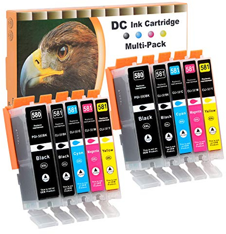D&C 10x Druckerpatronen Kompatibel mit Canon PGI-580 CLI-581 Ersatz für Canon Pixma TR7550 TR8550 TS6150 TS6151 TS6250 TS6251 TS8150 TS8151 TS8152 TS8250 TS8251 TS8252 TS9150 TS9155 TS9550 mit Chip | Ersatz für Pixma TR7550 TR8550 TS6150 TS6151 TS6250 TS6251 TS8150 TS8151 TS8152 TS8250 TS8251 TS8252 TS9150 TS9155 TS9550