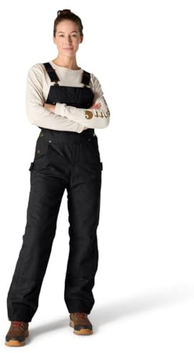 Carhartt Women's Quilt Lined Washed Duck Bib Overall, black, Small