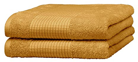 Merana Rome Handtuch Set | saugstark, weich und fusselfrei | Frottier Luxus Qualität | 100% Baumwolle | Oeko-TEX | 590 GSM (Mango Mojito, 2 x Handtücher (50x100cm))