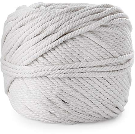 HellDoler Makramee Garn,6mm x 100m Baumwollkordel Baumwollgarn Baumwollseil für Wand Hängen,Pflanze Hänger,Handwerk,Stricken,Handtasche,Blumenampel,Traumfänger,Dekorative Projekte