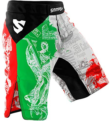 SMMASH MMA Shorts Uomo Thaibox Muay Thai Pants Pantaloni da Boxe Pantaloni Sportivi Pantaloncini da Allenamento Chiusura in Traspirante Resistente All'Abrasione