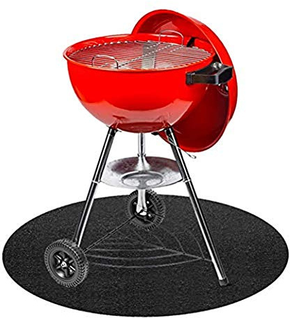 BBQ Grill Splatter Mat Bodenschutzmatte Grillschutzmatte, Feuerfest Hitzebeständig Feuerfeste Unterlage Für Den Garten, Runde Wiederverwendbar (68CM x 68CM)