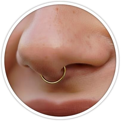 14k Gold Filled Septum Ring – Fake Nasenring ohne Piercing – Dünner 24G Septum Hoop 8–9 mm – Vergoldeter Fake Septum Schmuck