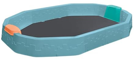 ZMMMAXPOL Robuster Kindersandkasten aus Polypropylen mit Zwei bequemen Sitzen | Der Sandkasten ist das ideale Kinderspielzeug für Terrasse und Garten | Maße 225x150x25 cm (Blau)