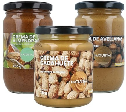 Pack cremas frutos secos bio | 3 unidades | Naturitas Essentials | Crema de almendras tostada Bio Almendras tostadas* | 1x Crema de almendras tostadas bio 250 g | Cremas para Untar