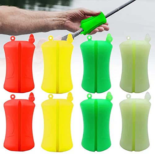 Angelrutenhalter Angelrute Schutz Befestigung Gummi Wiederverwendbare Rutenhalter Angelwerkzeug Verschleißfestes Befestigungselement Dichtes Angelzubehör für Angelrute (Gemischte Farben 8 Stück)