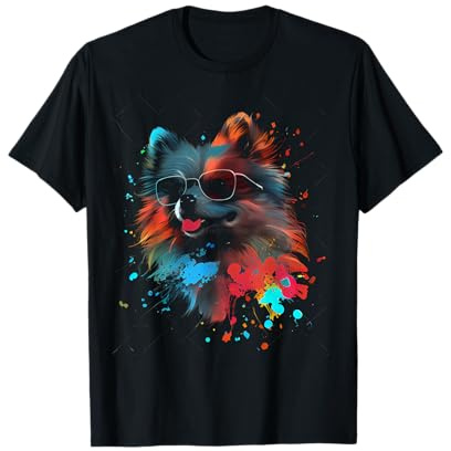 Spitz nain Promenade Lunettes de soleil Animaux de compagnie T-Shirt