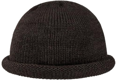 Lierys Mössa med Uppvikbar Rand by Damer/Herrar - Made in Germany dockermössa ullmössa Docker Vinter höst-vinter - One Size mörkbrun