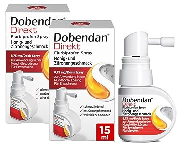 Doppelpack DOBENDAN Spray Honig & Zitrone mit schneller und langanhaltender Wirkung bei Halsschmerzen 2 x 15 ml