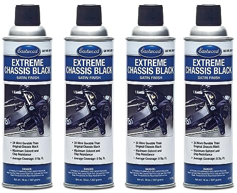 Eastwood Extreme Chassis Black Satin Aerosol Spray Paint | Car and Truck Chassis Frame Paint | Black 14oz Aerosol | 4 Pack