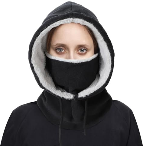 TAGVO Winter Sturmhaube Gesichtsmaske, Warme Winddichte Balaclava Kapuze Vollgesichtsmaske, Balaclava Damen Verstellbare Wolle Skimaske Kapuzenschal Unisex Winter Fleecemütze für Skifahren Radfahren