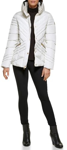 GUESS Piumino da donna trapuntato per il freddo, bianco, Medium