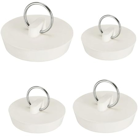 4 PCS Universal Sink Plug, Bath Plug Sink Plugs Bath Plug Replacement, Universal Bath Plug Sink Plugs Universal For UK Sink, for Kitchen Sink Wash Basin Bathroom (4 Sizes)