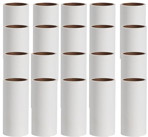 Rgqphantom Lint Roller Refills,Extra Sticky Lint Roller Replacement Refills Only, Inside Diameter 1.5 inch, 60 Sheets per Roll (Pack of 20, Total 1200 Sheets, 4 inch)
